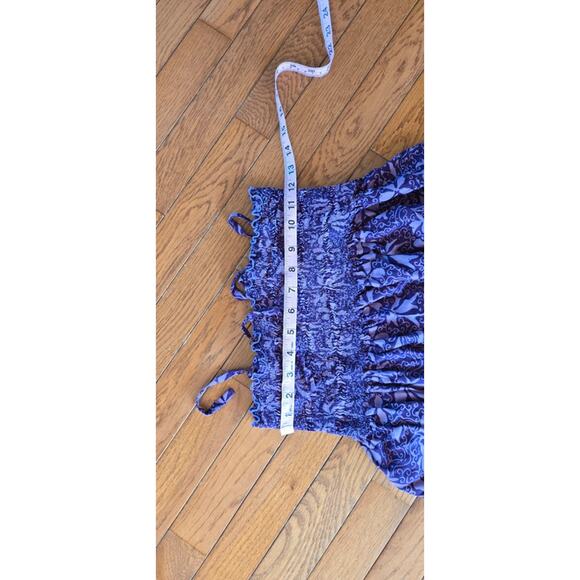 Blue gecko smocked chest purple maxi sundress dress medium? - Picture 4 of 7